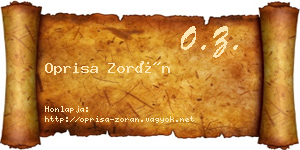 Oprisa Zorán névjegykártya